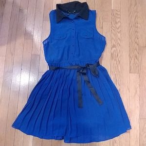Navy and black shirt dress
